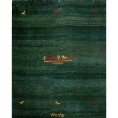 One Of The Kind Indian Hand-Knotted Gabbeh Rug 9'3" X 6'6"